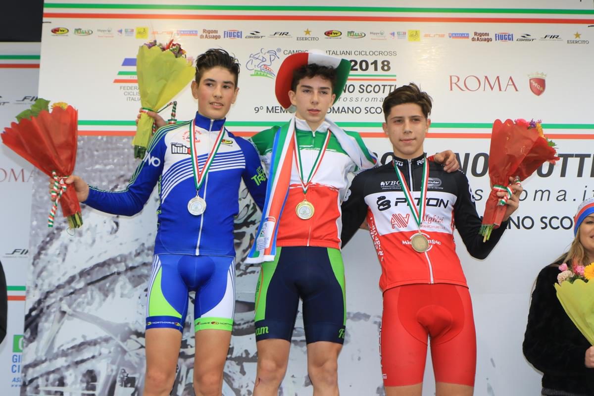 Il podio del Campionato Italiano Ciclocross Allievi 2° anno