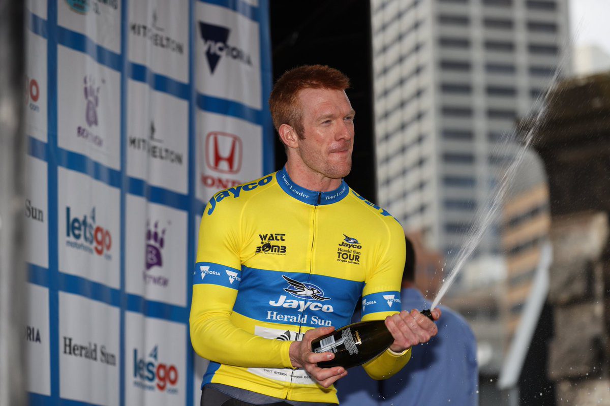 Ed Clancy primo leader dell'Herald Sun Tour 2018 dopo la vittoria nel prologo