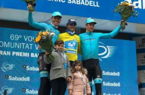 Il podio finale della Volta Valenciana 2018 vinta da Alejandro Valverde