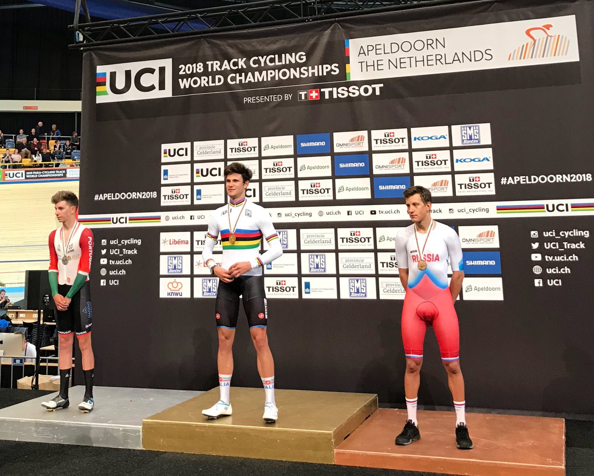 Filippo Ganna campione del mondo dell'Inseguimento 2018 ad Apeldoorn