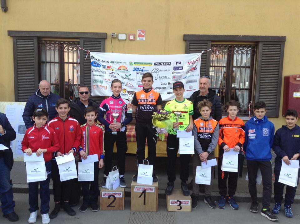 Il podio della gara Esordienti 1° anno di Corbetta