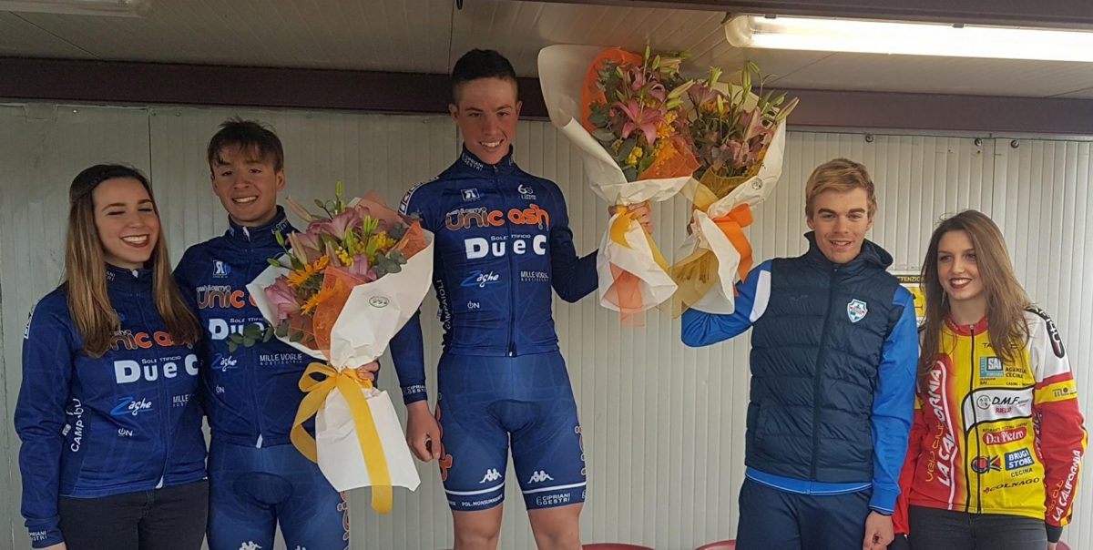 Il podio del XX Coppa Paolo Bettini