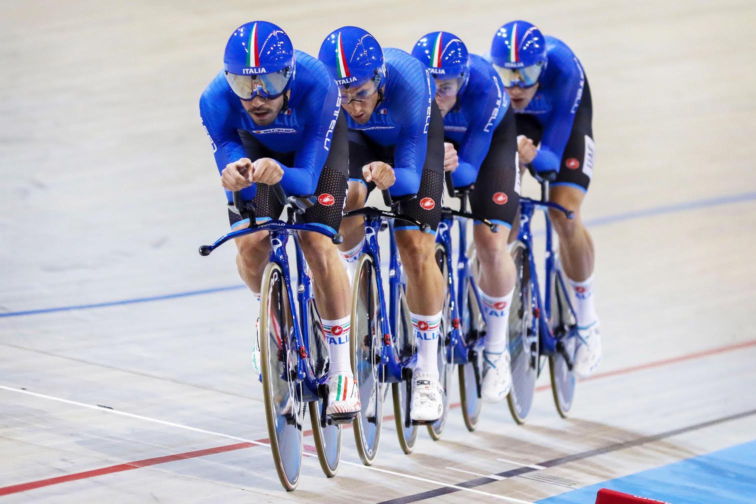 Il quartetto azzurro maschile in azione ad Apeldoorn