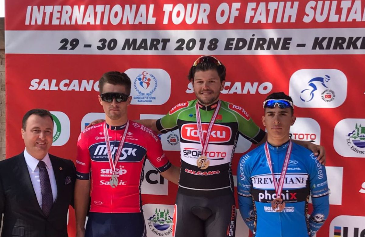 Il podio della seconda tappa del Tour of Fatih Sultan Mehmet