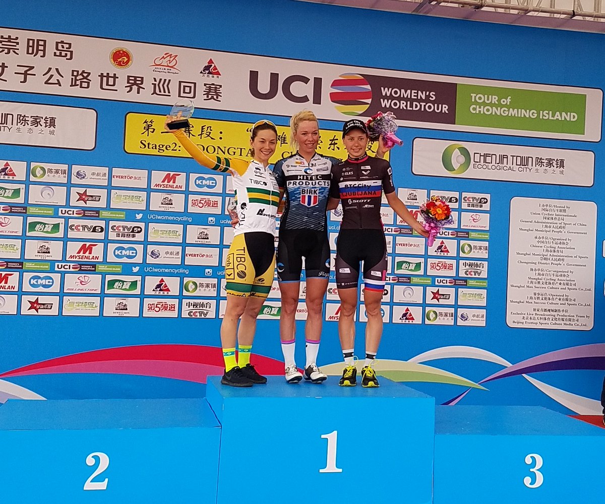 Il podio della seconda tappa del  Tour of Chongming Island