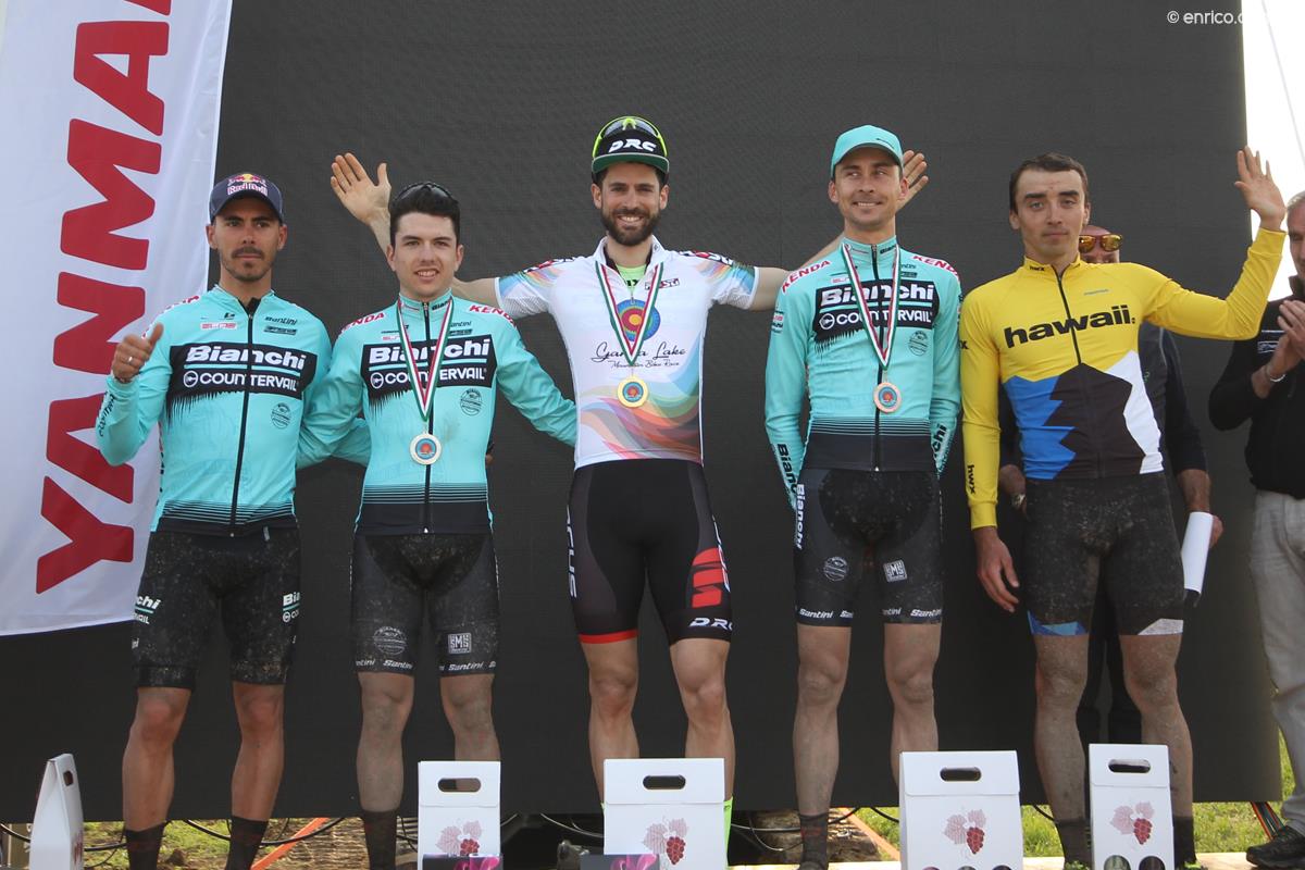 Il podio della prima prova della Garda Lake MTB XCS