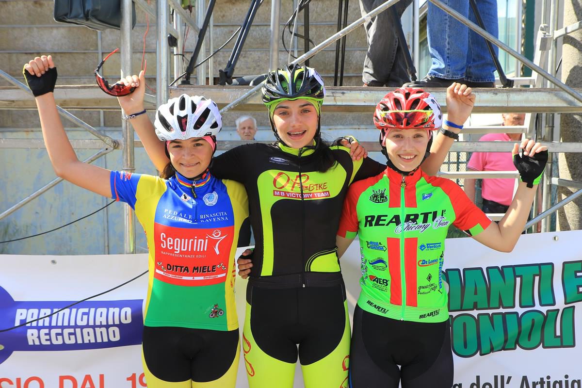 Il podio Donne Esordienti 1° anno di Bianconese