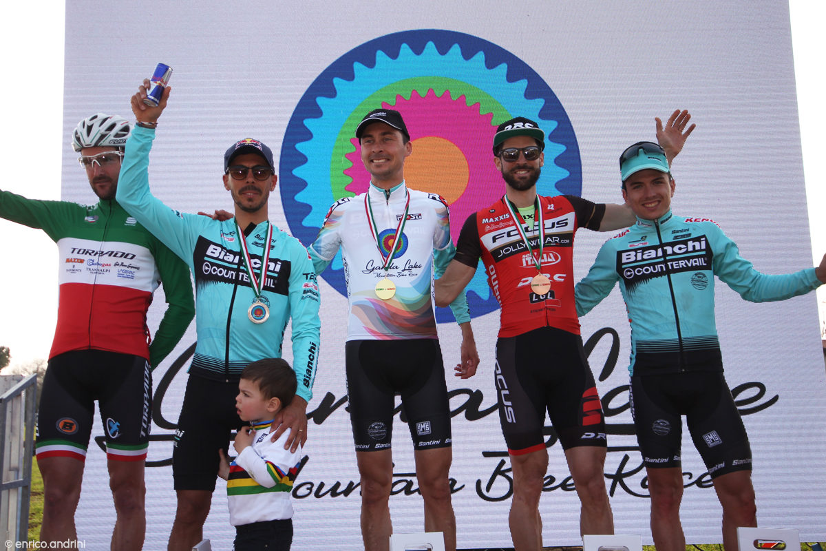 Il podio della prova XCO maschile della Garda Lake MTB XCS