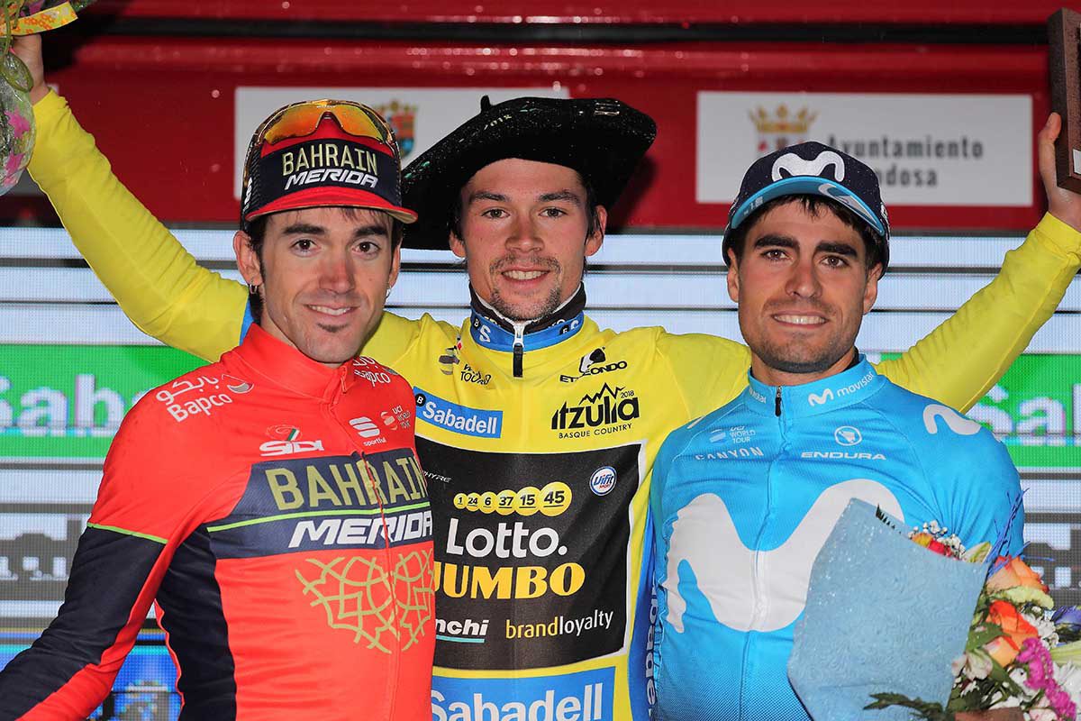 Il podio finale del Giro dei Paesi Baschi 2018