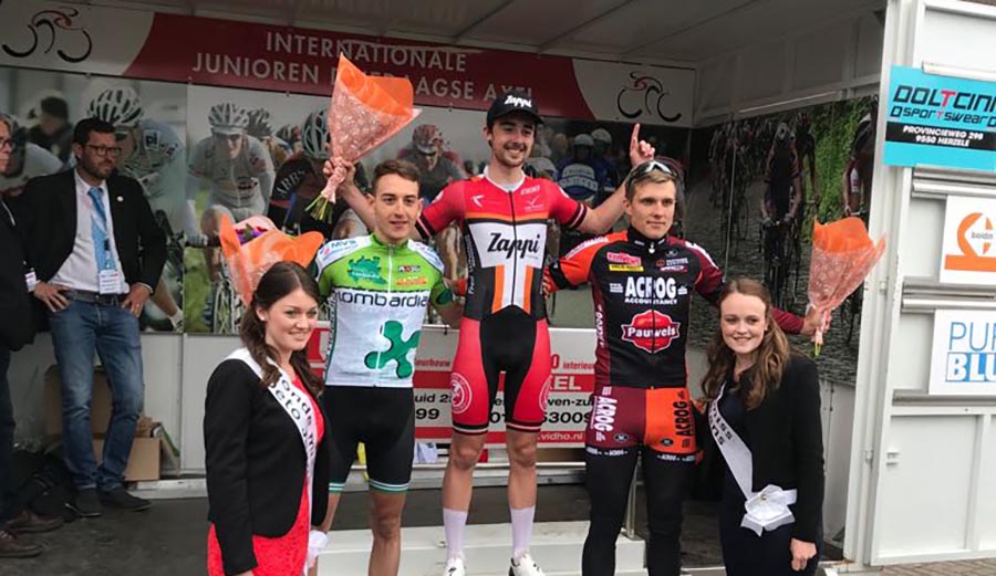 Il podio della terza tappa dello SPIE Internationale Juniorendriedaagse