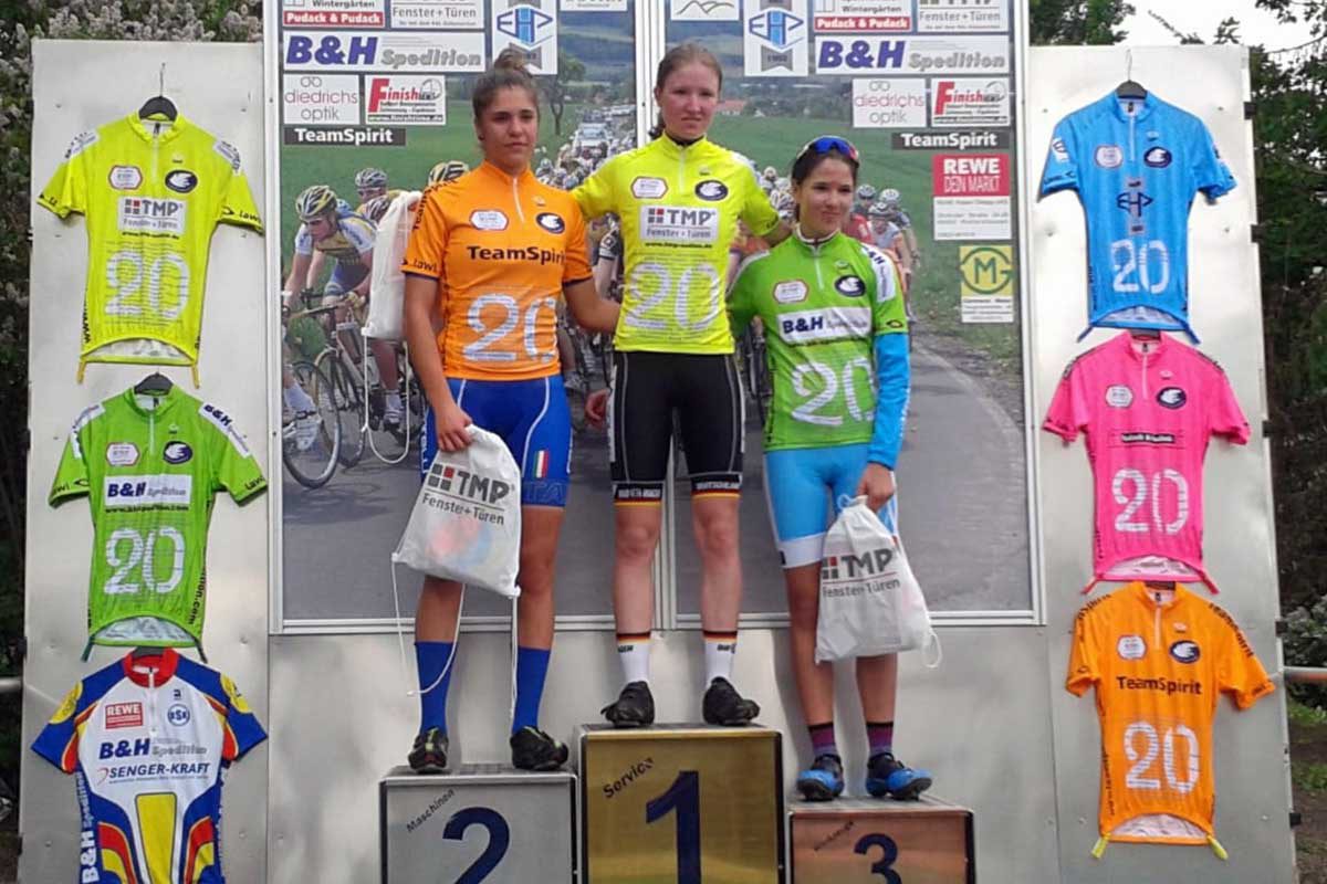Elisa Tonelli sul podio del prologo del Memorial Gerd Hufschmidt a Gotha