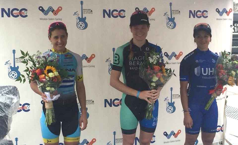 Il podio della Winston Salem Cycling Classic femminile