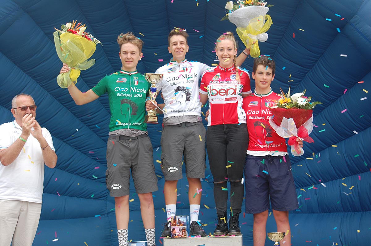 Il podio della gara Allievi di Monselice