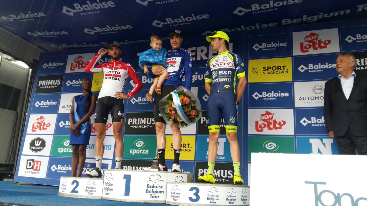 Il podio finale del Belgium Tour 2018 vinto da Jens Keukeleire