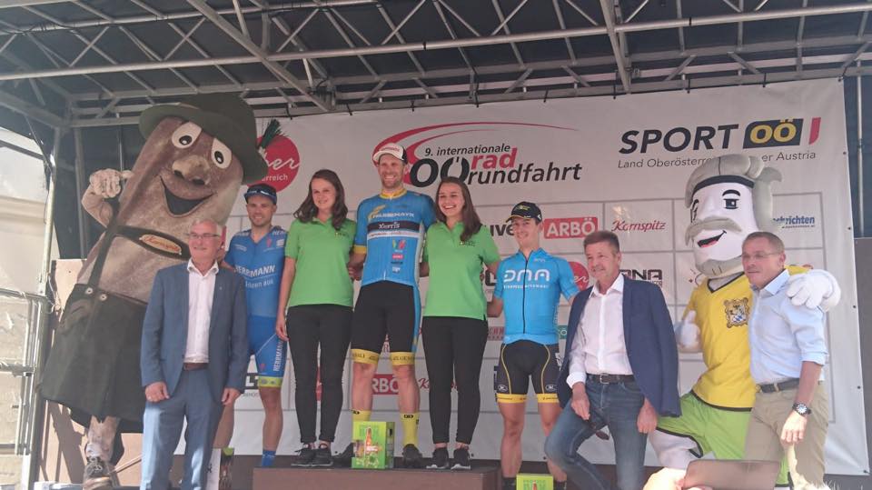 Il podio della seconda tappa del seconda tappa dell'Oberösterreichrundfahrt