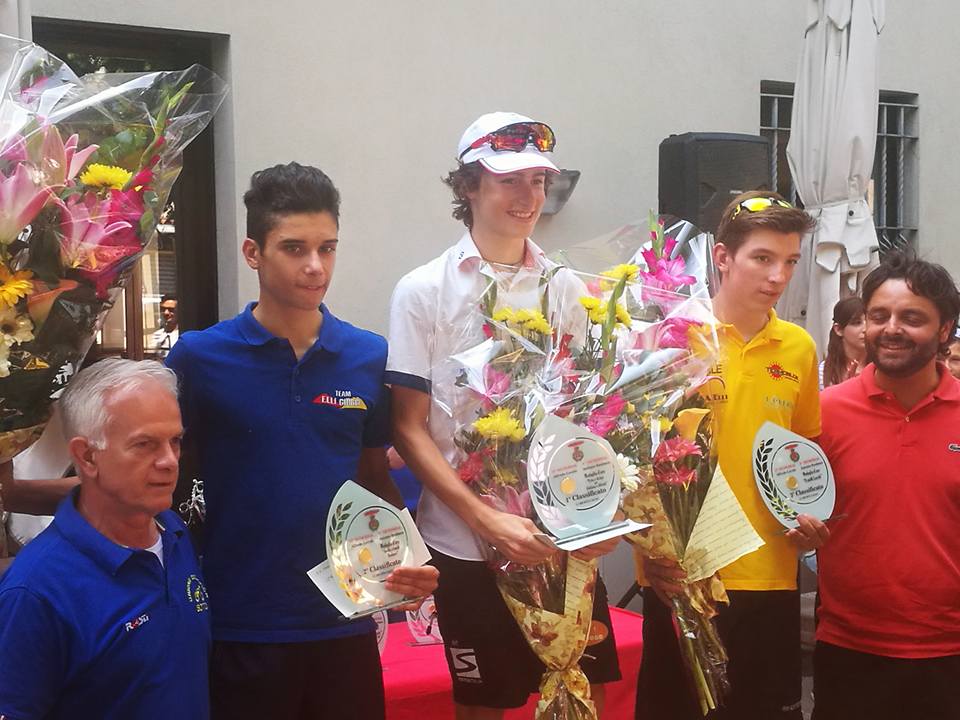 Il podio del Memorial Alfredo Lecchi di Osio Sotto vinto da Samuel Quaranta