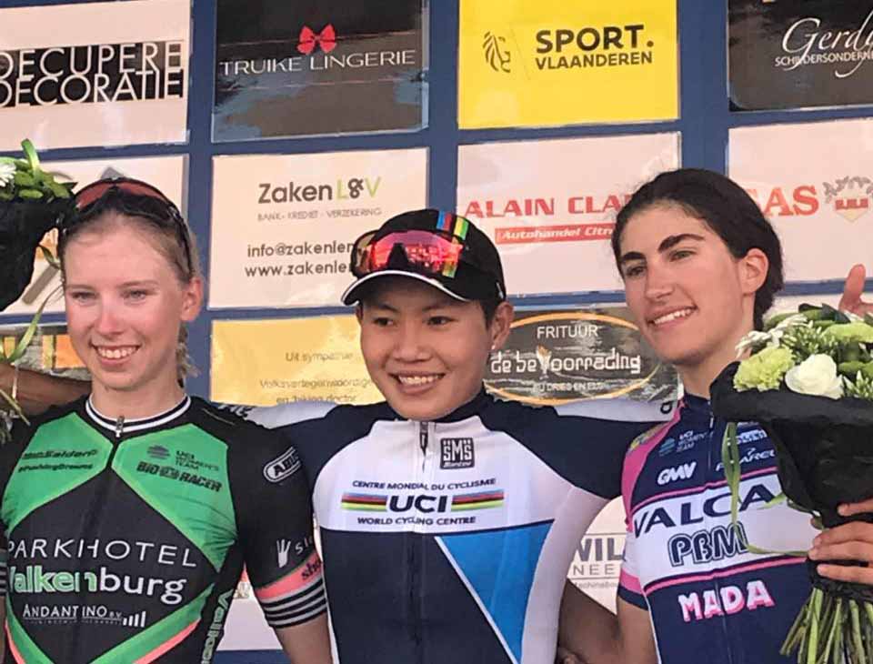 Il podio della Dwars door de Westhoek 2018