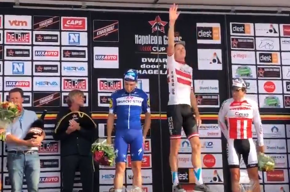 Il podio del Dwars door het Hageland 2018