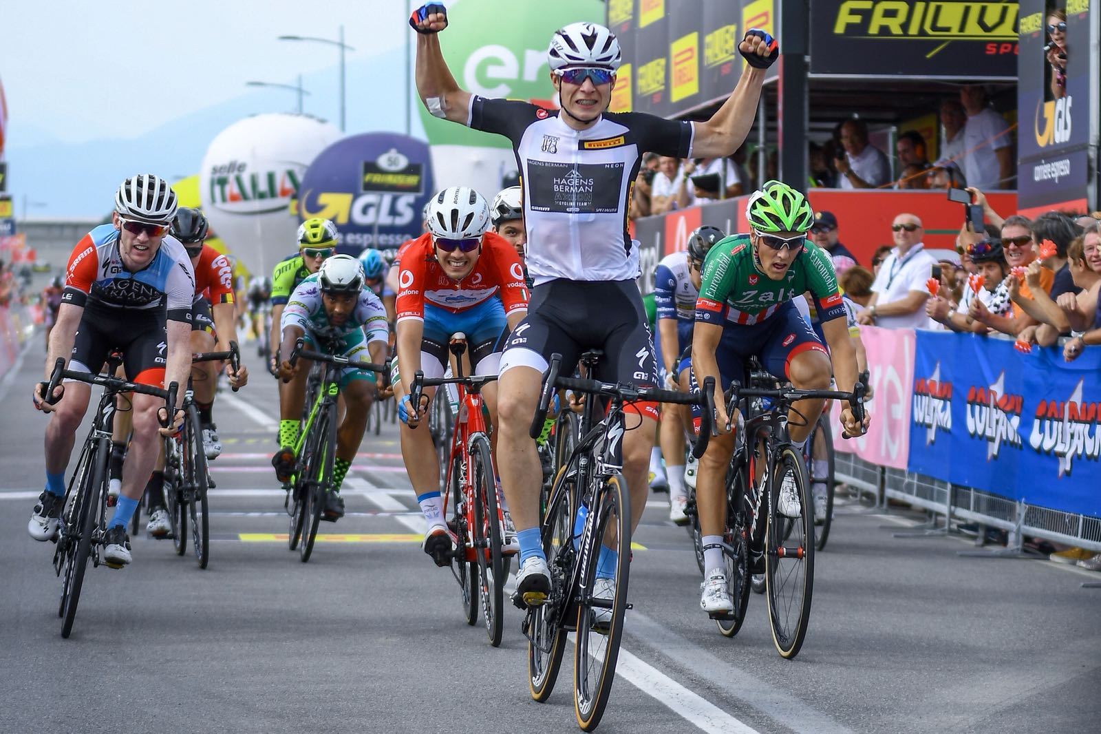 Jasper Philipsen vince la terza tappa del Giro d'Italia Under 23 2018 a Mornico