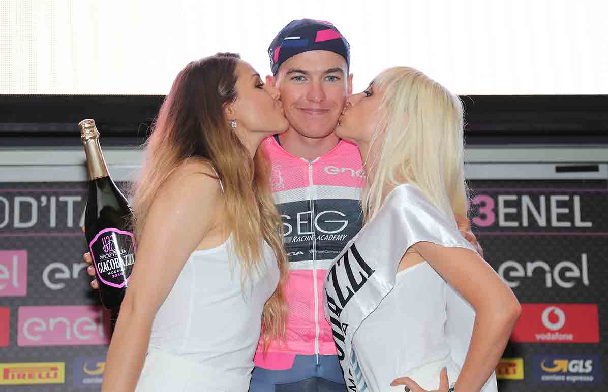 Edoardo Affini prima maglia rosa del Giro d'Italia Under 23 2018