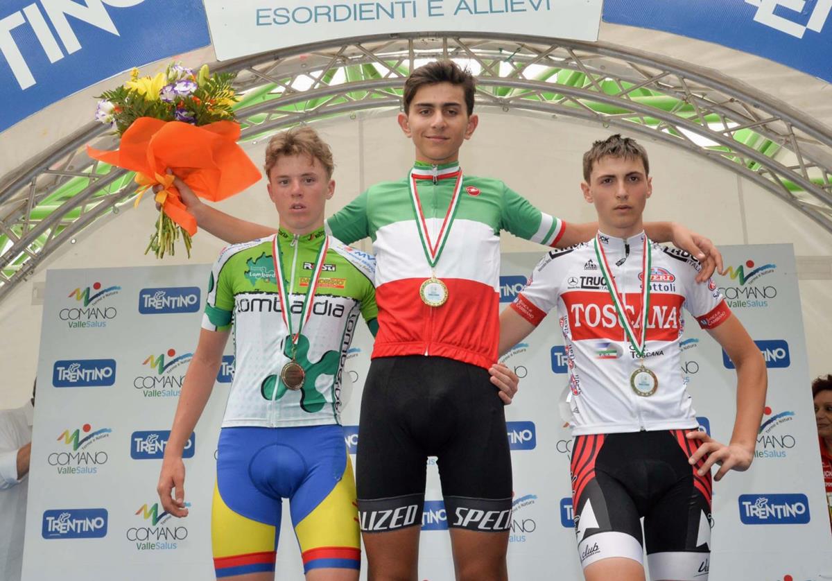 Il podio del Campionato Italiano Esordienti 2° anno Terme di Comano 2018
