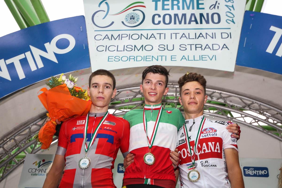 Il podio del Campionato Italiano Allievi Terme di Comano 2018