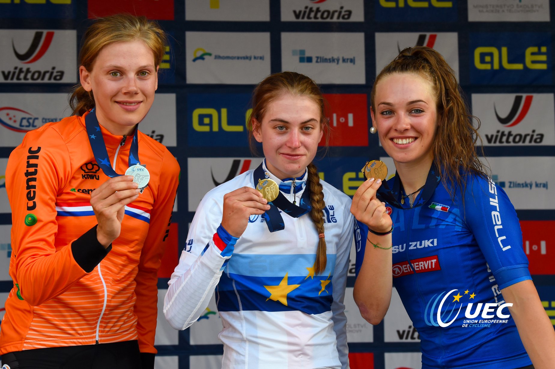Il podio del Campionato Europeo Donne Under 23 a Zlin