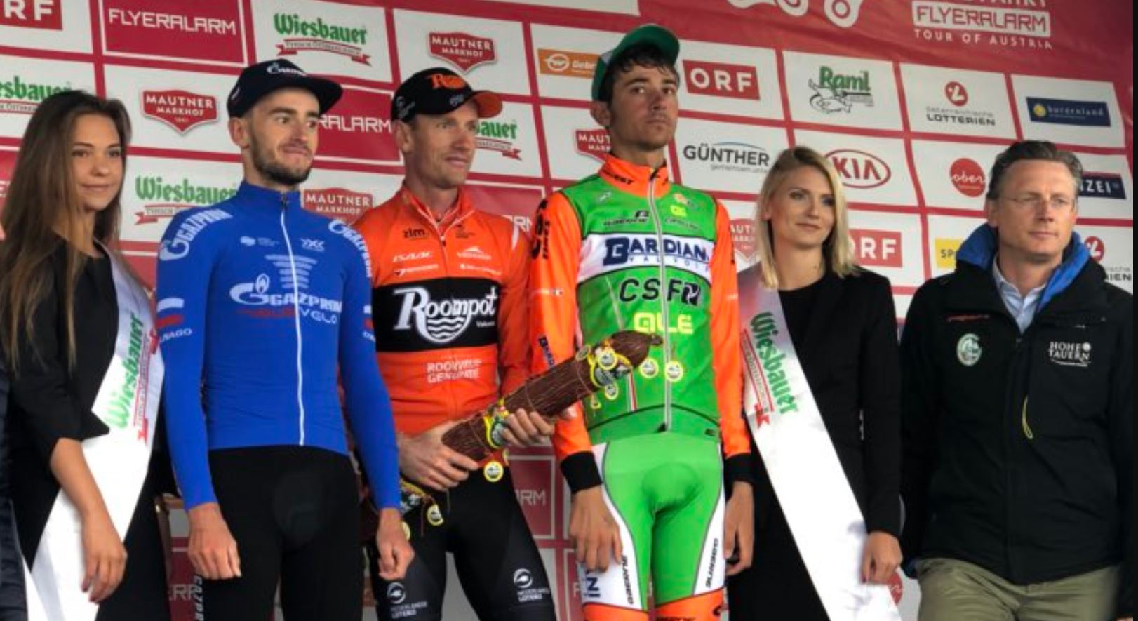 Il podio della quinta tappa del Tour of Austria 2018