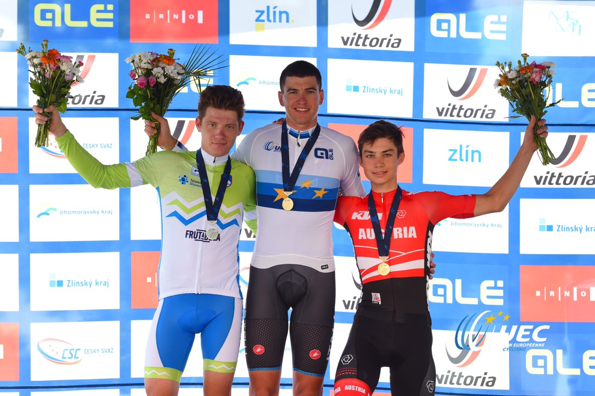 Il podio del Campionato Europeo a cronometro Under 23 2018