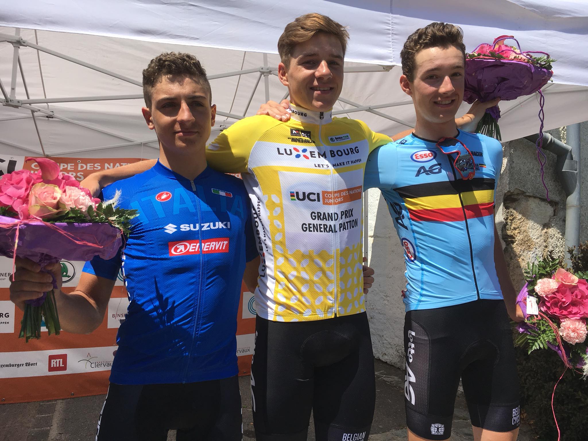 Remco Evenepoel vince il Gp General Patton, il podio finale con Mattia Petrucci secondo
