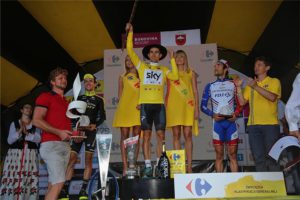 Il podio finale del Tour de Pologne 2018 vinto da Michal Kwiatkowski