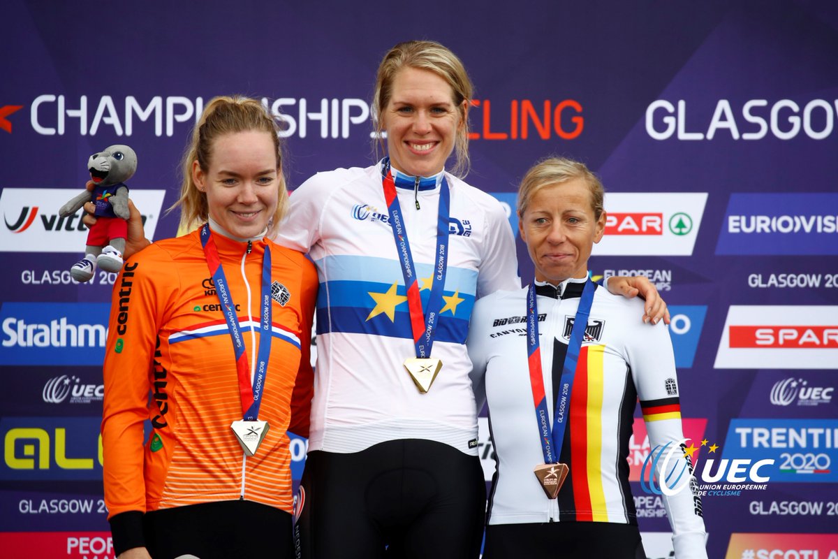 Il podio del Campionato Europeo a cronometro Donne Elite
