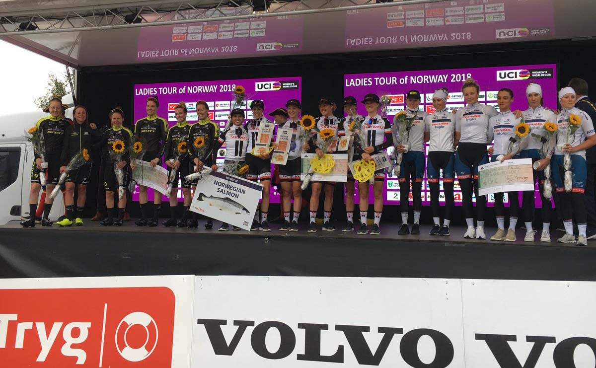 Il podio della cronosquadre Ladies Tour of Norway