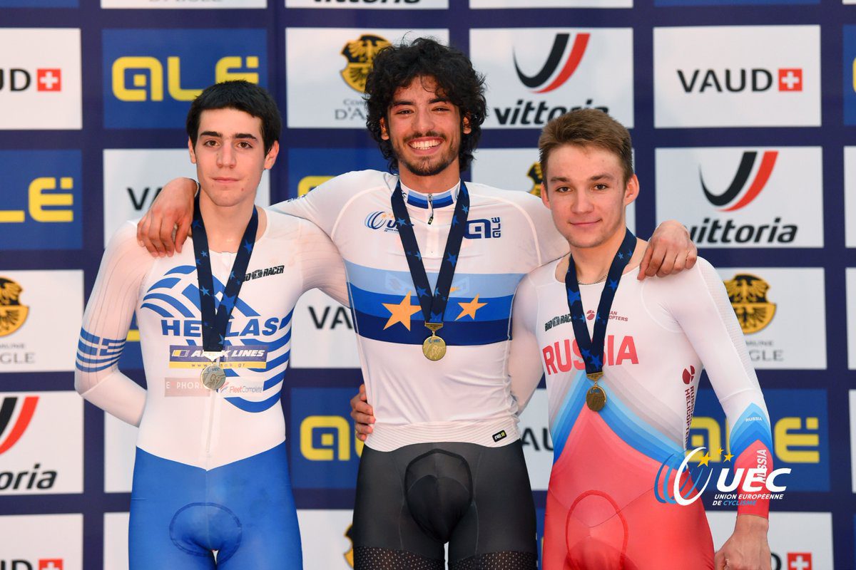 Il podio dei Campionati Europei Inseguimento Juniores