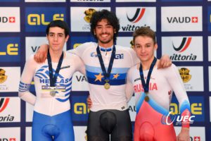 Il podio dei Campionati Europei Inseguimento Juniores