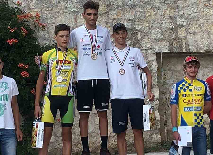 Il podio Allievi della cronometro di Revò