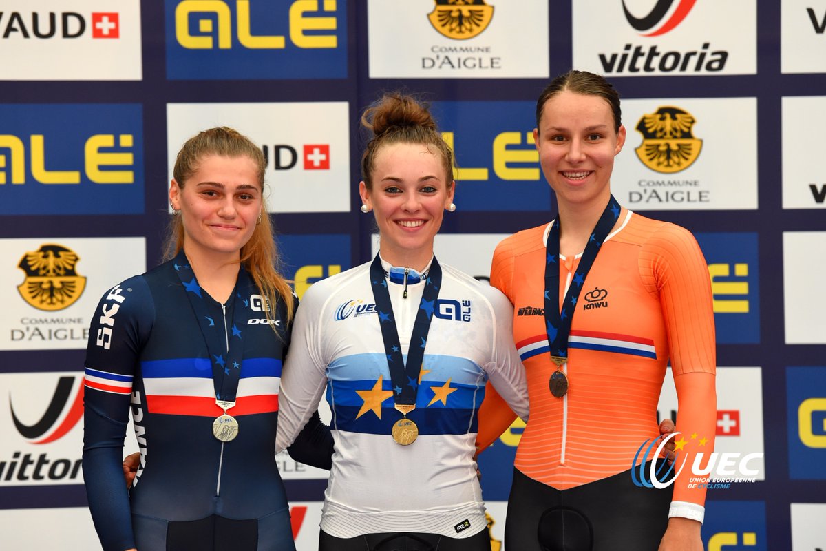 Il podio dei Campionati Europei Eliminazione Donne U23