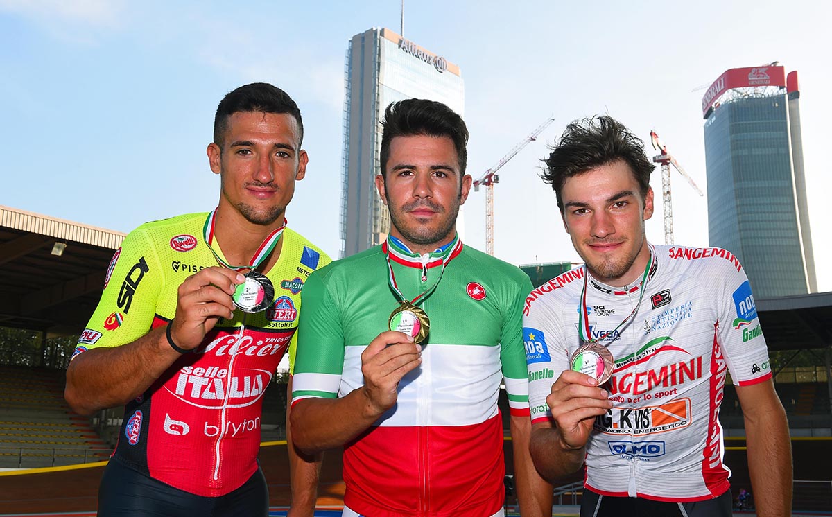Il podio del Campionato Italiano Omnium Open maschile