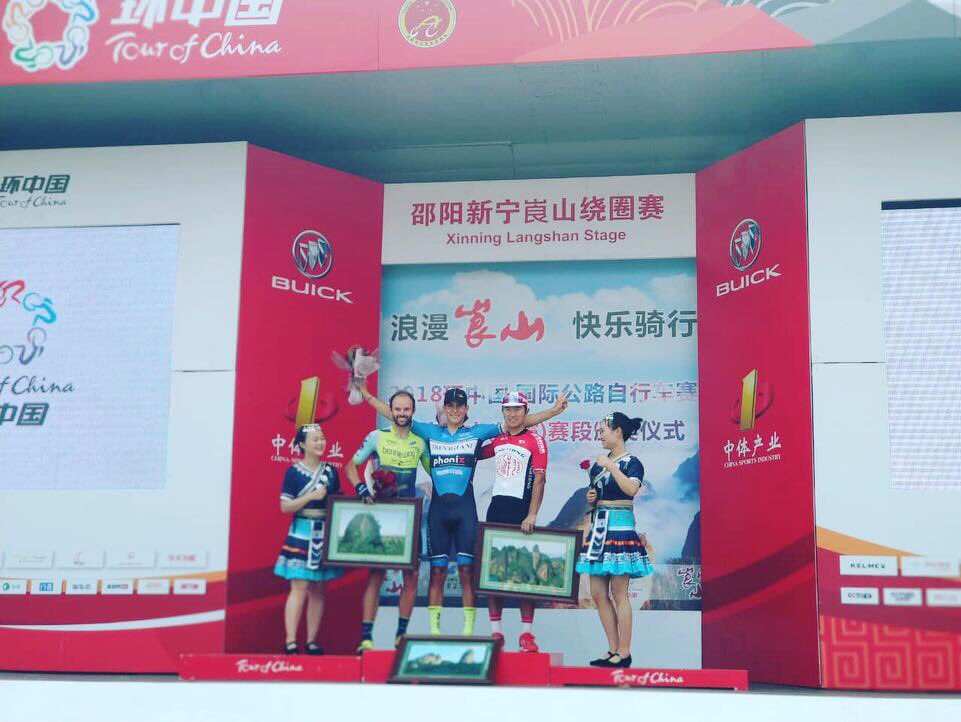 Il podio della settima e ultima tappa del Tour of China I