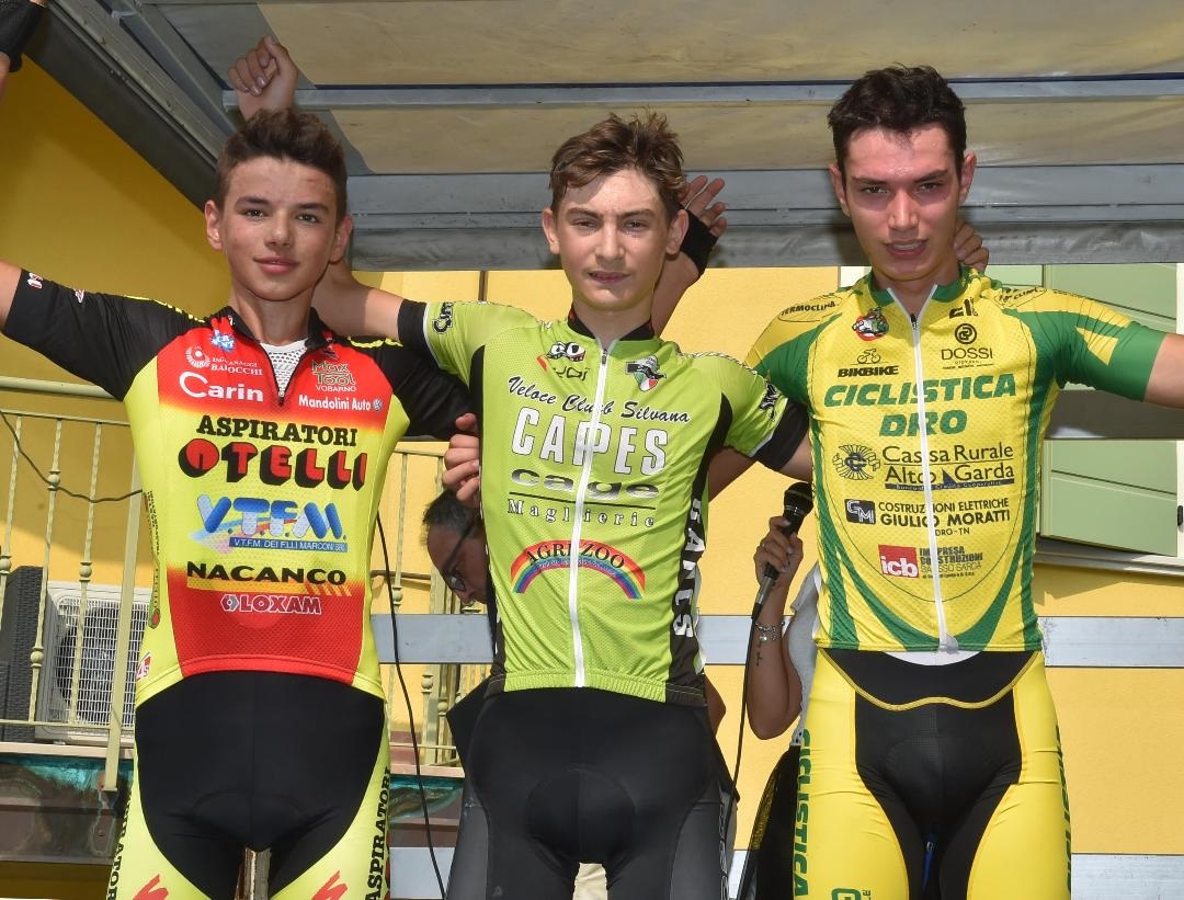 Il podio della gara Allievi di Concesio