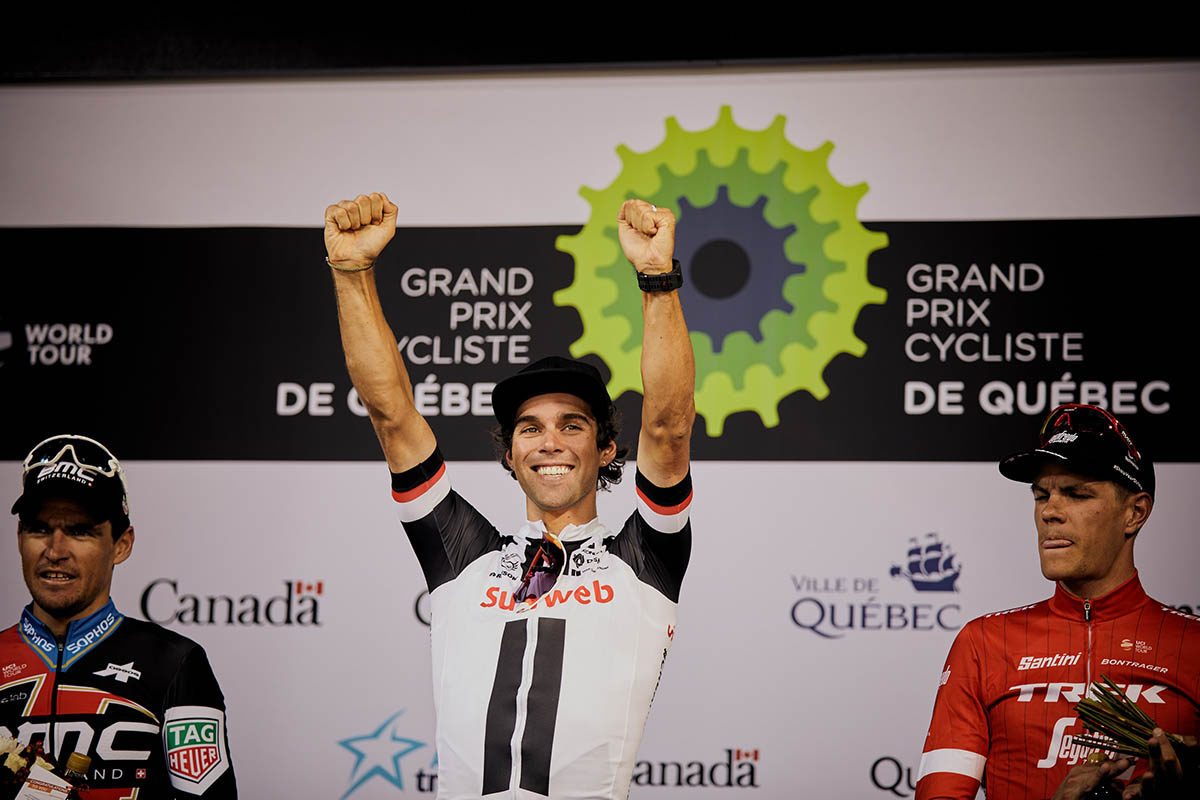 Michael Matthews vince il Gp de Quebec 2018 (foto Véronique Lavoie)