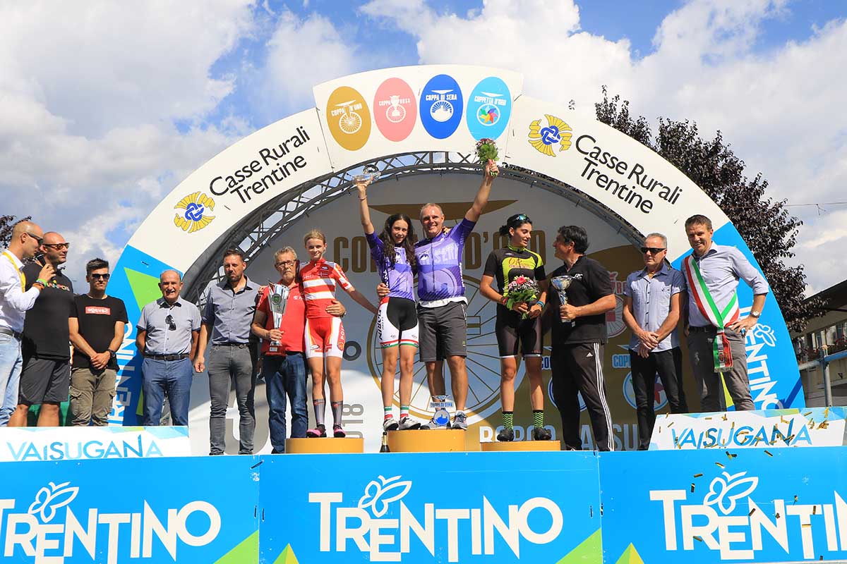 Il podio della Coppa di Sera Donne Esordienti 1° anno vinta da Federica Venturelli