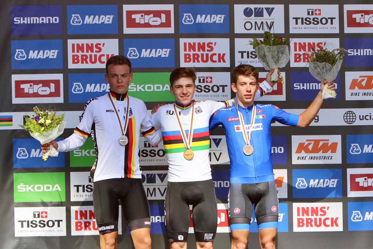 Il podio del Campionato del Mondo Juniores Innsbruck 2018