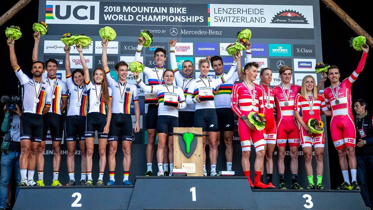 Il podio del Mondiale Team Relay 2018