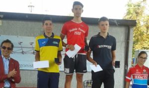 Il podio della gara Allievi di Turbigo vinta da Luca Poggi