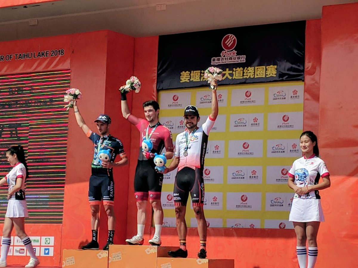 Il podio della quarta tappa del Tour of Taihu Lake