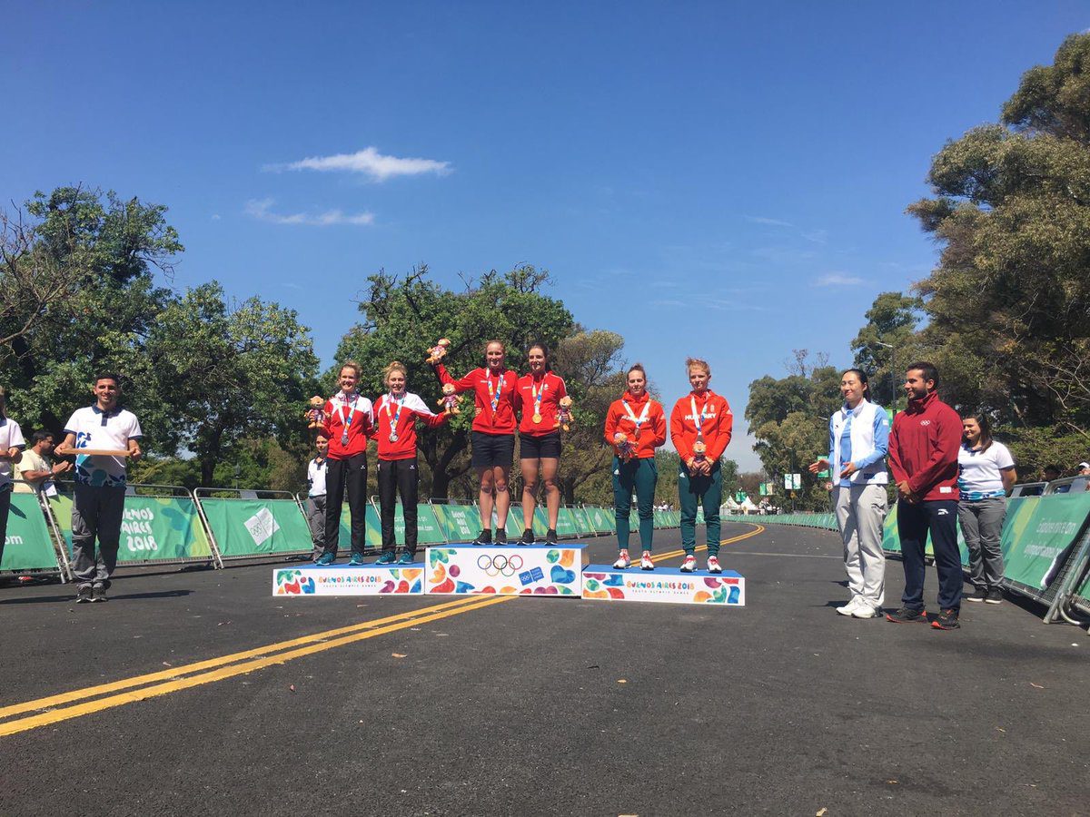 Il podio femminile dei Giochi Olimpici Giovanili Buenos Aires 2018