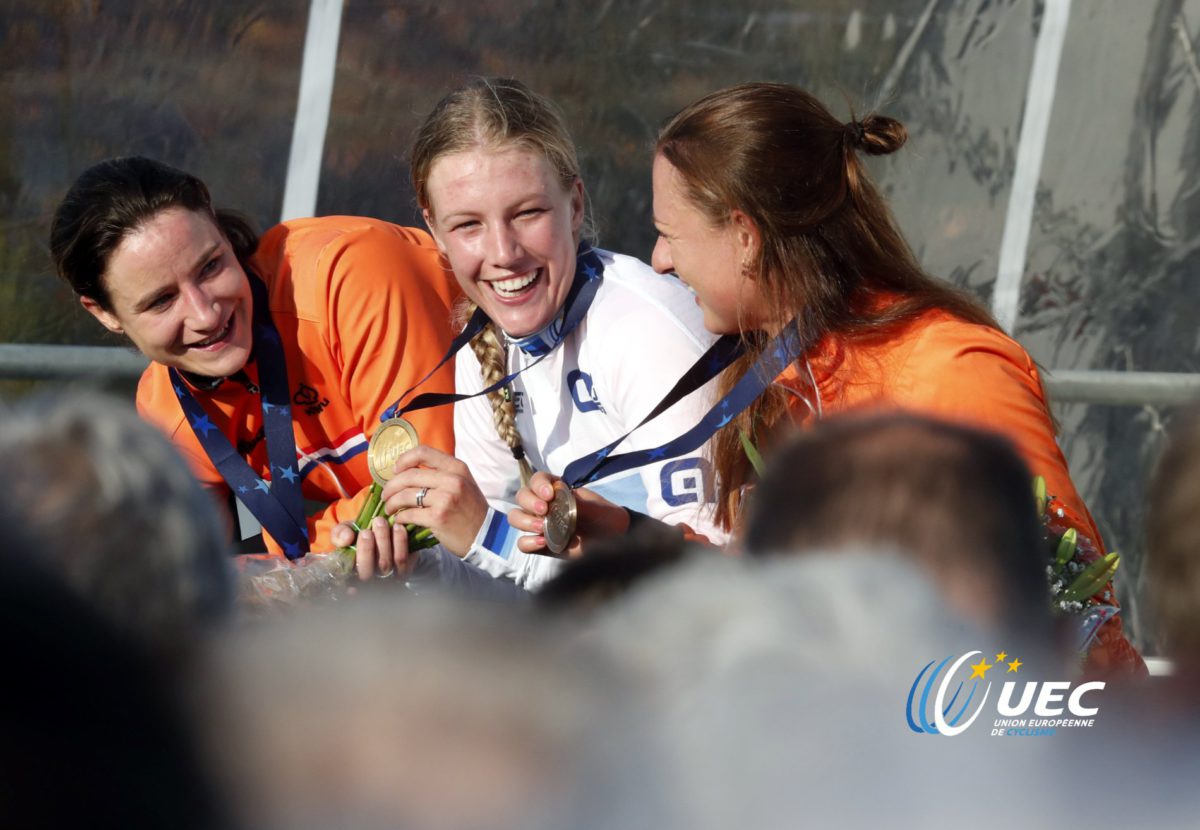 Il podio del Campionato Europeo ciclocross Donne Elite 2018