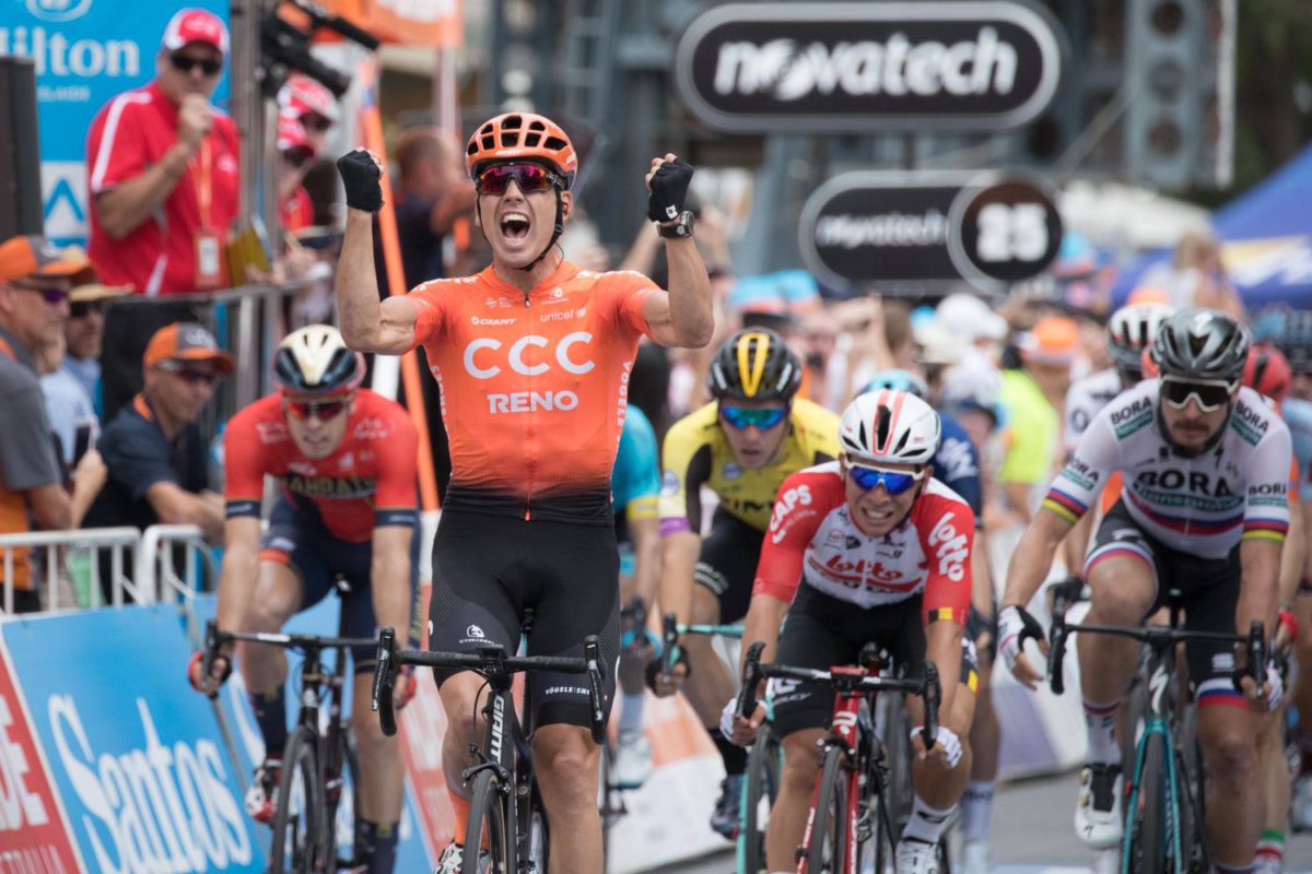 Patrick Bevin vince la seconda tappa del Tour Down Under 2019