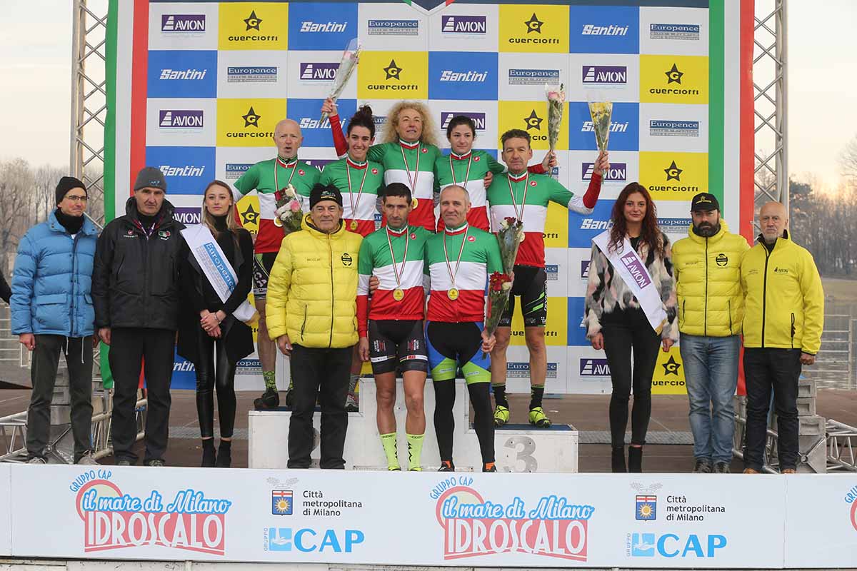 Il podio dei Campionati Italiani Ciclocross 2019 Master fascia 2